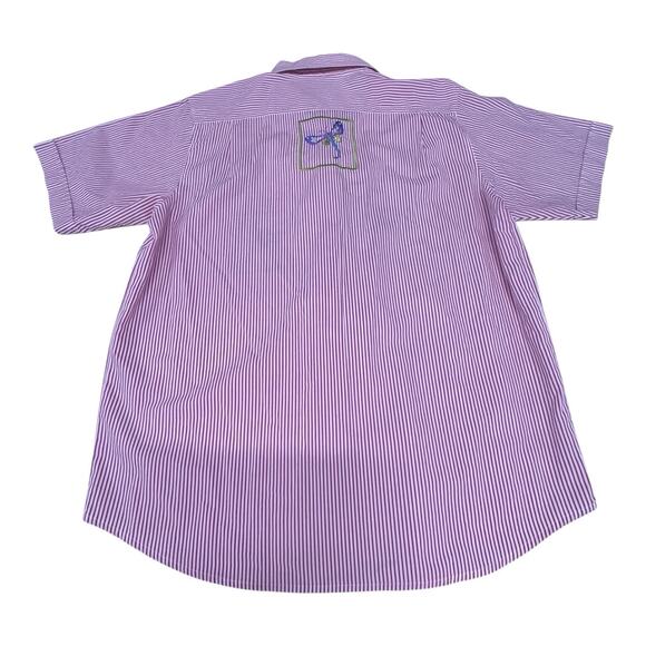 Vintage The Quacker Factory M Red White Stripe Dragonflies Short Sleeve Shirt - Picture 11 of 11